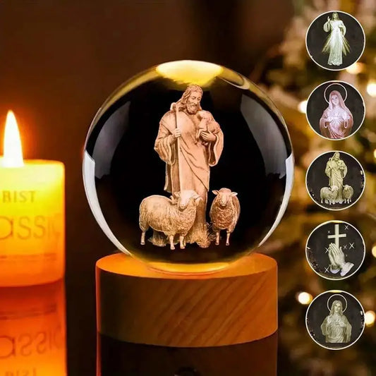 Illuminate Your Faith: Holy Globes 3D Christian Lamp