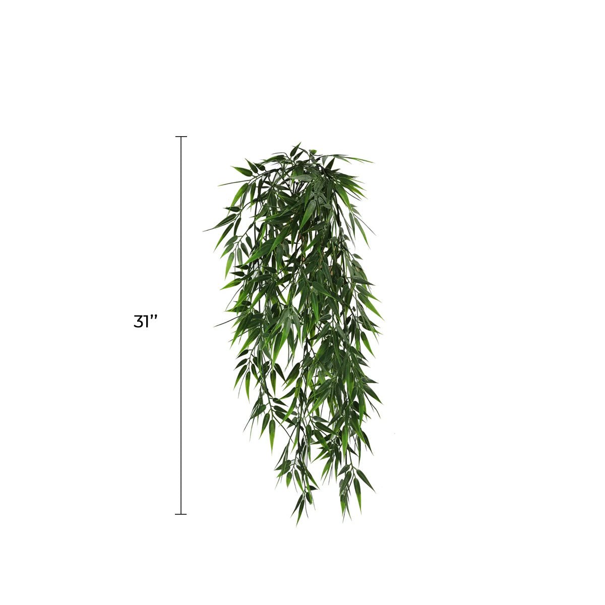 Artificial Hanging Bamboo Leaf Garland Bushes – Dark Green UV Resistant & Fire Rated | 6.7in x 30in (17cm x 76cm Each)-1