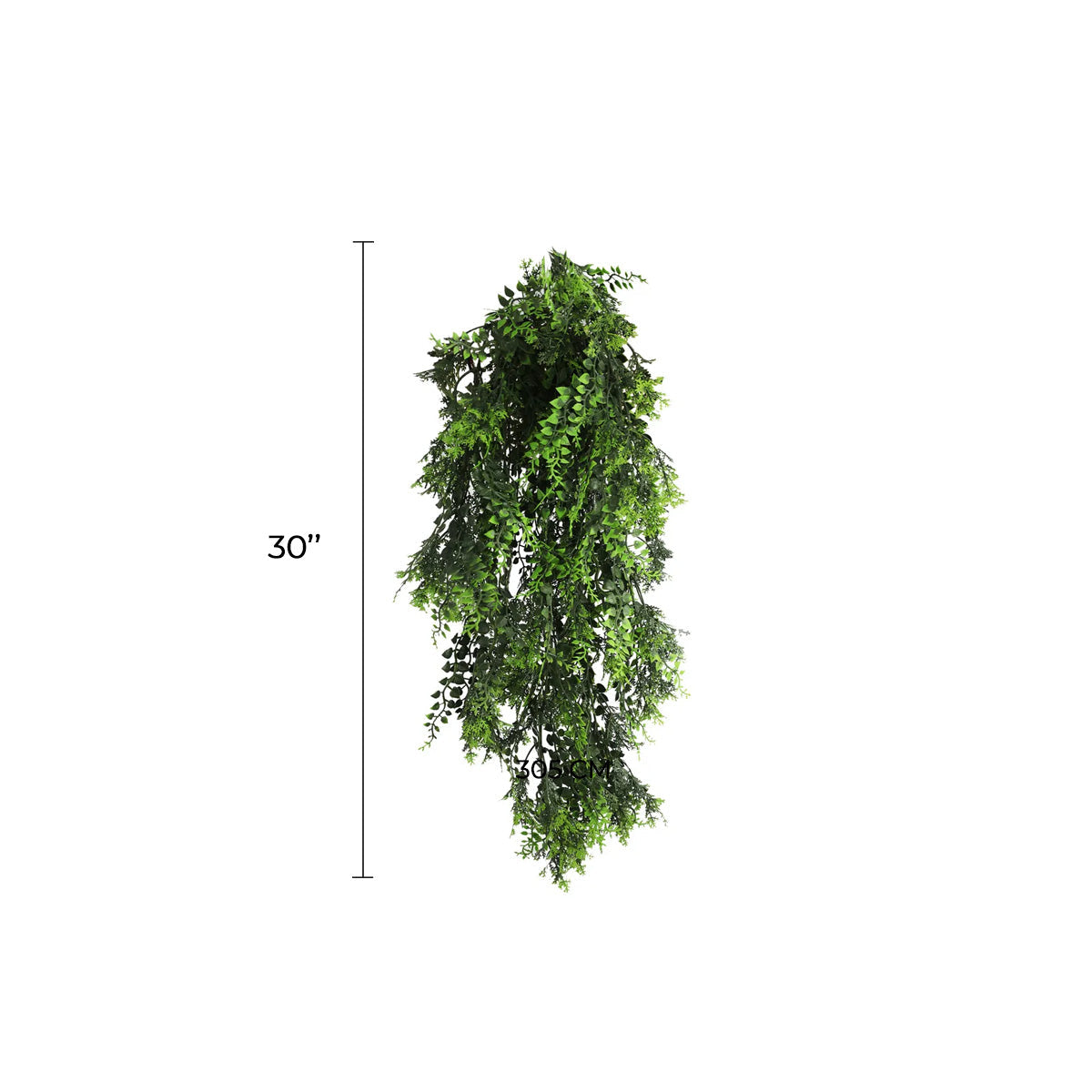 Artificial Hanging Mediterranean Fern Vine – UV Resistant & Fire Rated (8.6in x 30in | 22cm x 76cm)-1