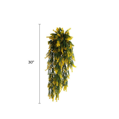 Artificial Hanging Yellow & Green Willow Leaf Garland Bushes UV Resistant & Fire Rated | 7.8in x 30in (20cm x 76cm Each)-1
