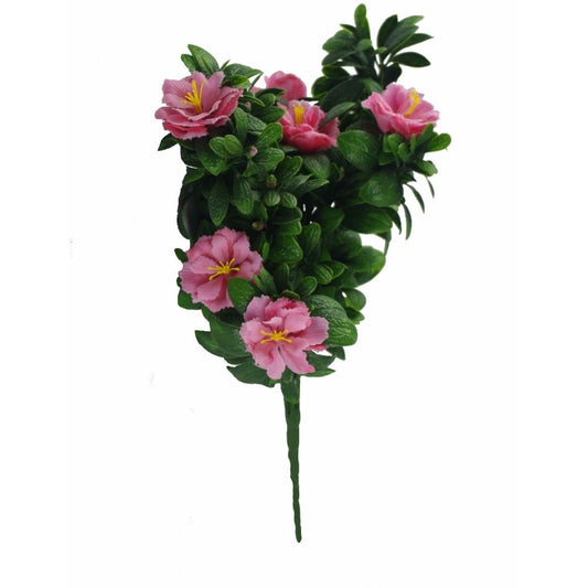 Faux Pink Rose Bunch UV Resistant 18"-0