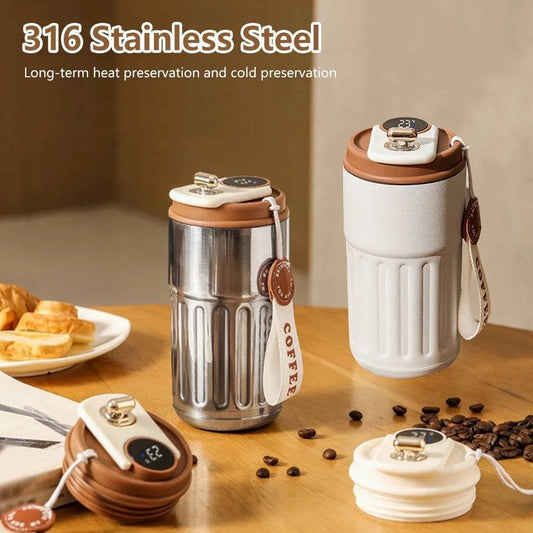 Smart Digital Thermal Bottle | Stainless Steel Coffee Mug with Temperature Display 450ml-0