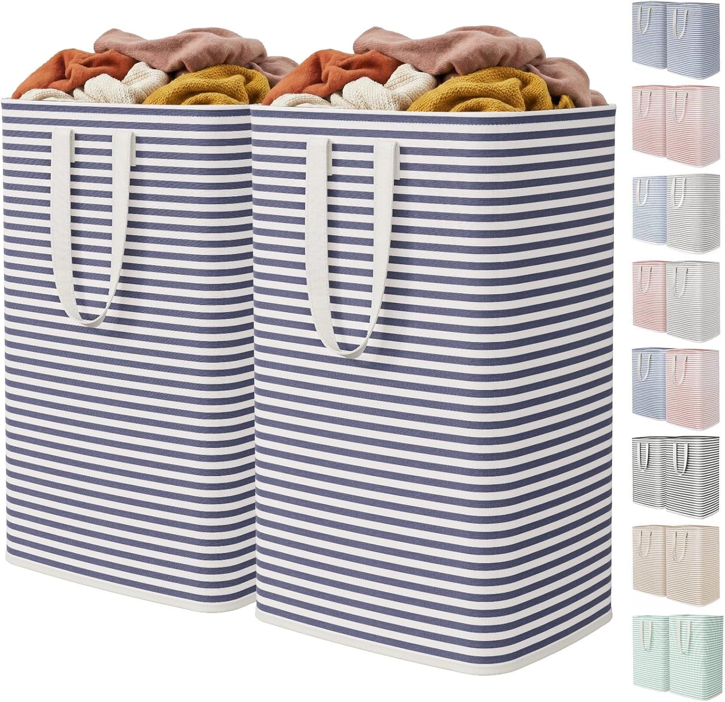 1 Pack Laundry Basket 80L Each, Collapsible Clothes Hamper with Reinforced Handles, Freestanding Waterproof Design for Bedroom and Laundry Room, Grey 80L Total
