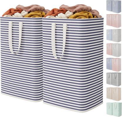 1 Pack Laundry Basket 80L Each, Collapsible Clothes Hamper with Reinforced Handles, Freestanding Waterproof Design for Bedroom and Laundry Room, Grey 80L Total