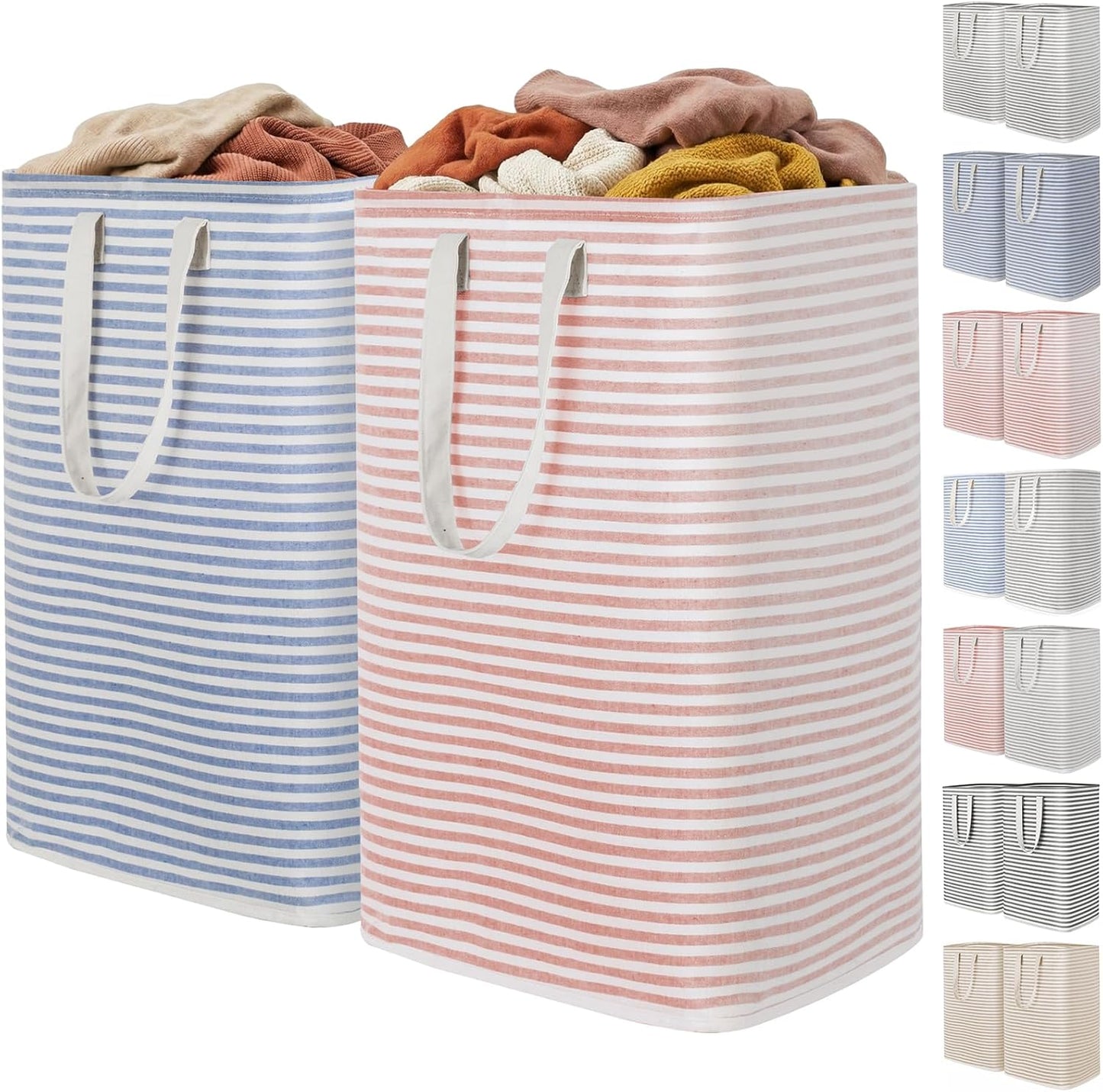 1 Pack Laundry Basket 80L Each, Collapsible Clothes Hamper with Reinforced Handles, Freestanding Waterproof Design for Bedroom and Laundry Room, Grey 80L Total