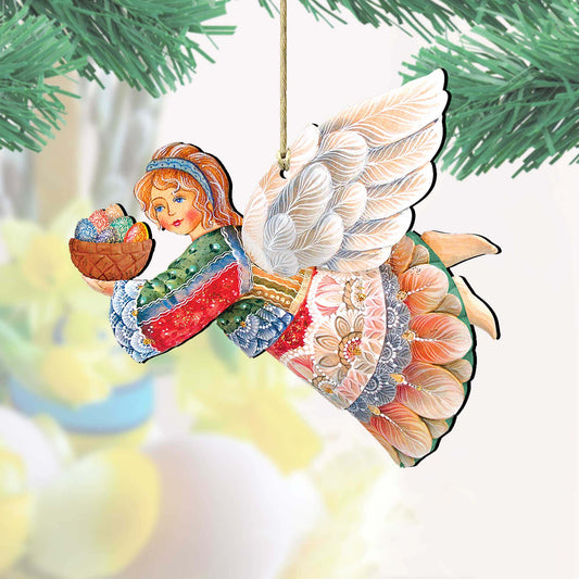 Flying Easter Angel Wooden Ornaments by G. DeBrekht - Easter Spring Decor - 8154154-0
