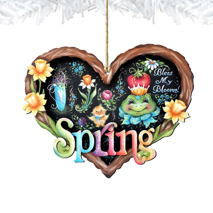 Bless my Bloomin Heart Wooden Ornaments by Jamie Mills-Price - Easter Spring Decor - 8457608-4