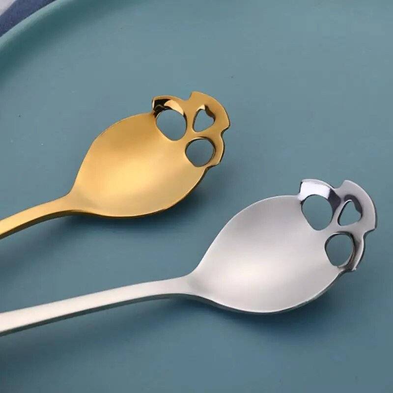 Coffee Scoop Skull 4 Colors Mixing Spoon Stainless Steel-1