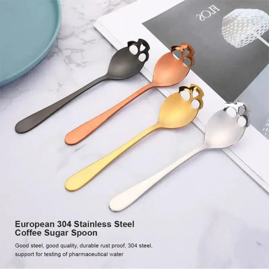 Coffee Scoop Skull 4 Colors Mixing Spoon Stainless Steel-0