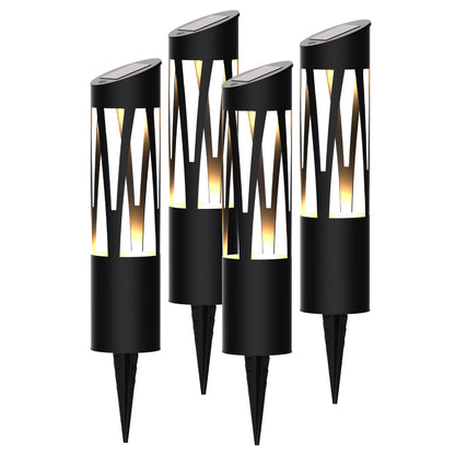 KODA Sunburst Solar Bollard Light, 4-Pack