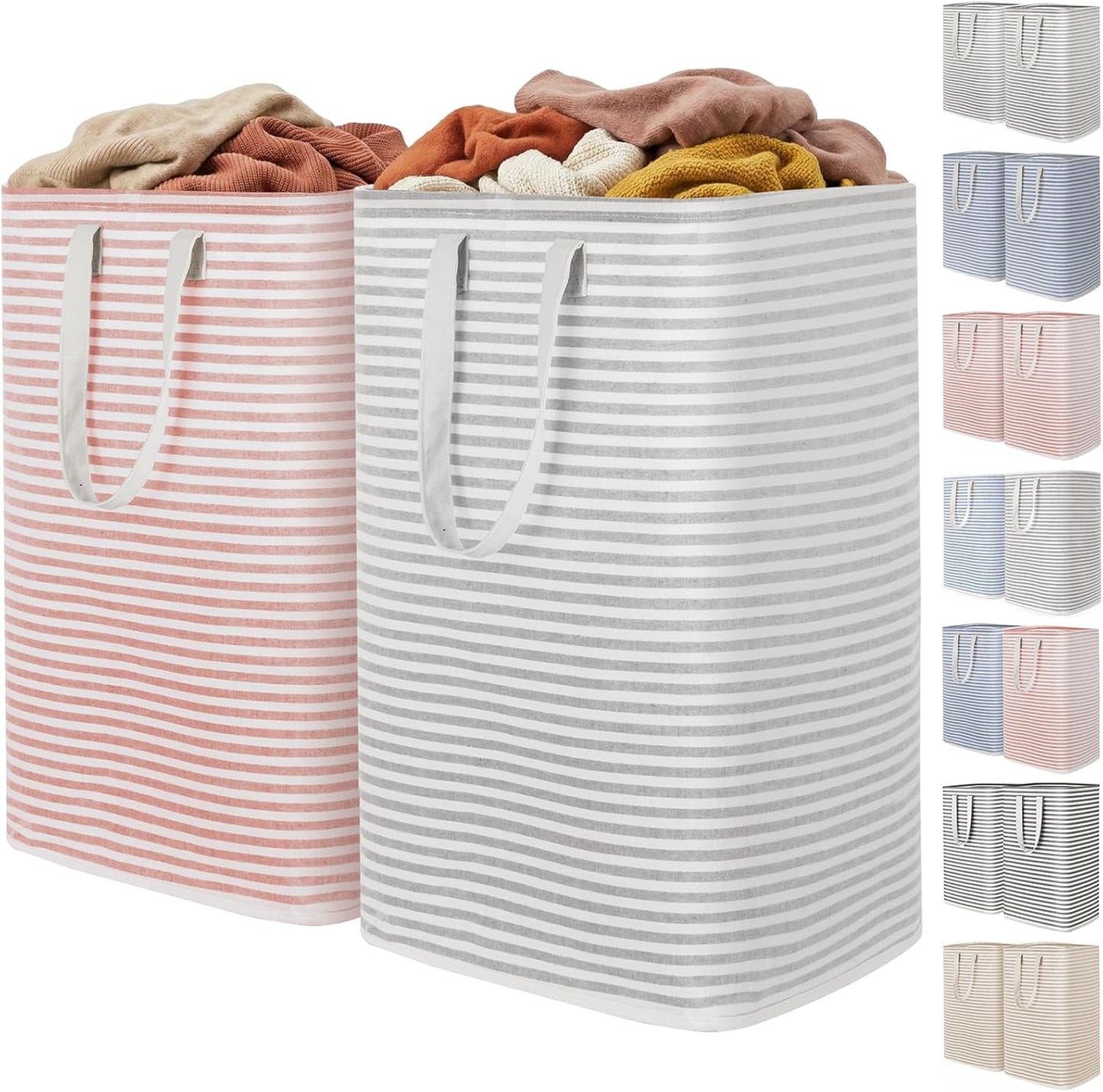 1 Pack Laundry Basket 80L Each, Collapsible Clothes Hamper with Reinforced Handles, Freestanding Waterproof Design for Bedroom and Laundry Room, Grey 80L Total