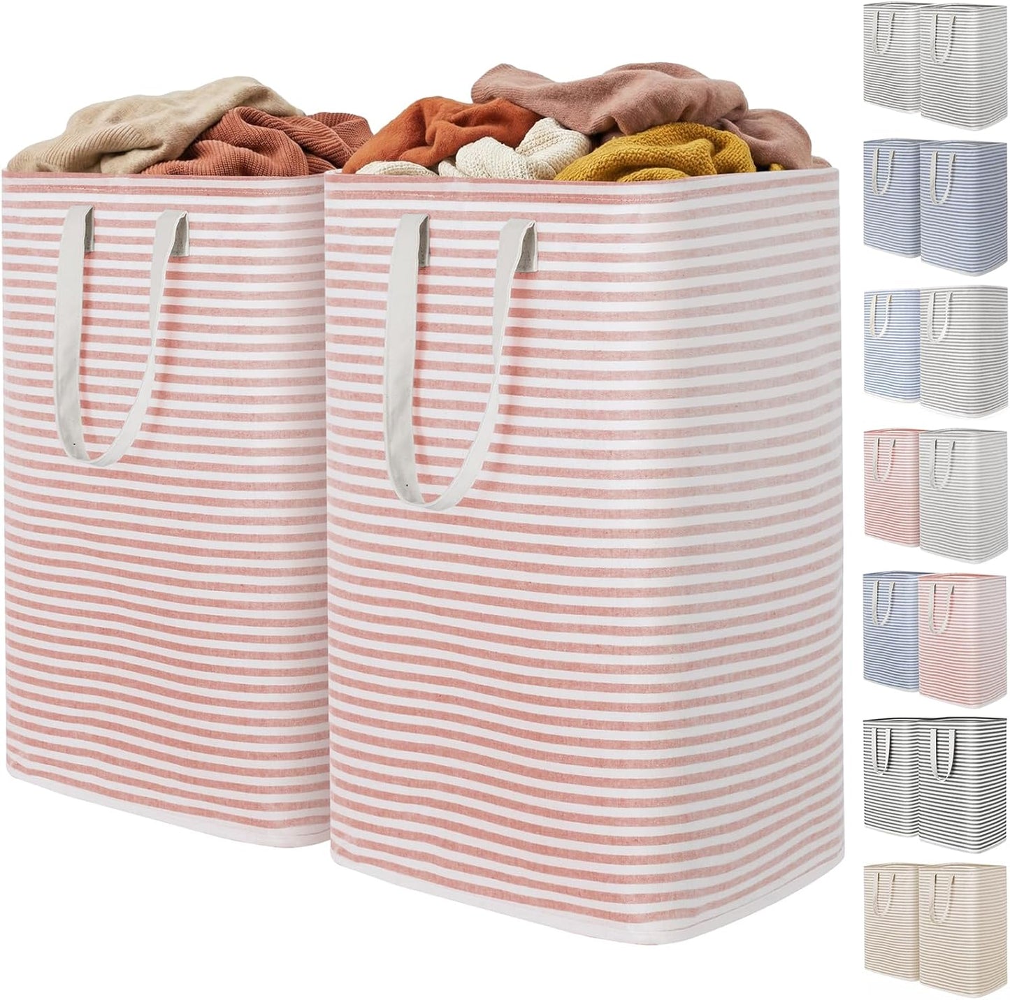 1 Pack Laundry Basket 80L Each, Collapsible Clothes Hamper with Reinforced Handles, Freestanding Waterproof Design for Bedroom and Laundry Room, Grey 80L Total