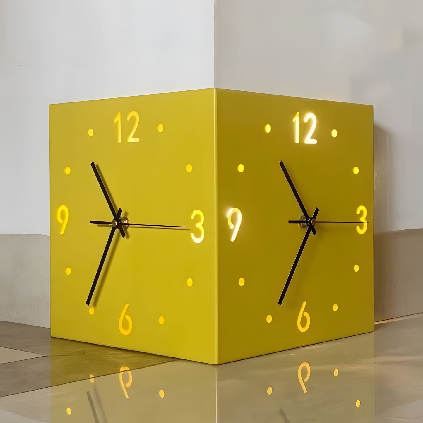 Nordic Square Modern Corner Wall Clock-3